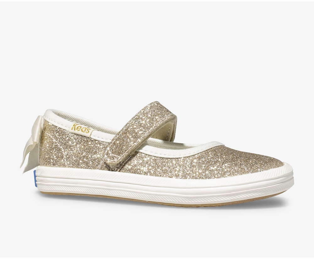 Slip Ons Keds Niños Doradas - Kate Spade New York Sloane Mj Glitter - 632-XBUIHM